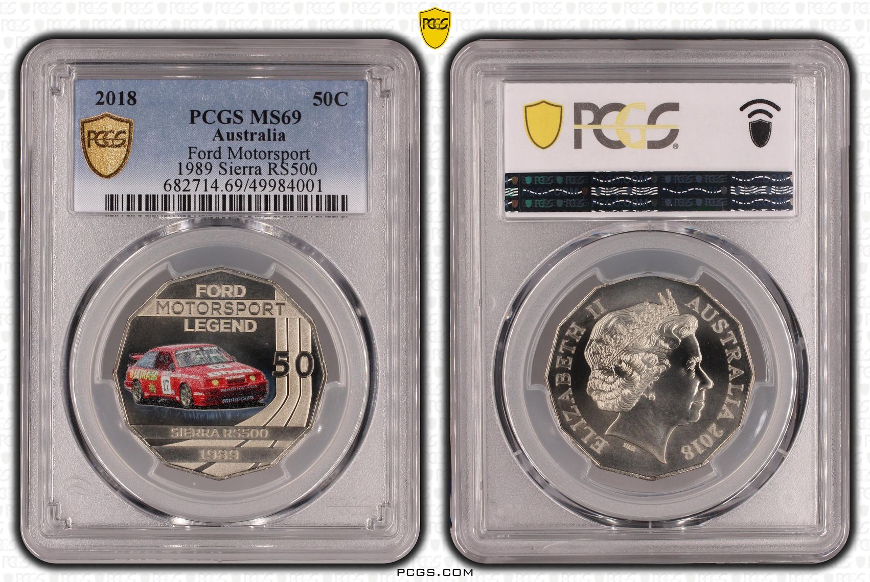Ford Motorsport - 1989 Sierra RS500 , Fifty Cent, 2018, PCGS MS69