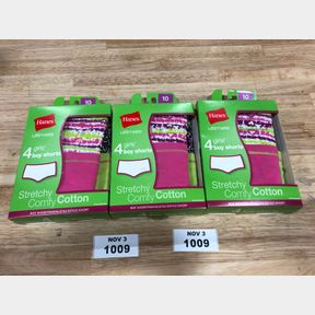 (3) HANES GIRLS ULTIMATE TAGLESS COTTON STRETCH BOY SHORTS 4-PACK SZ 10