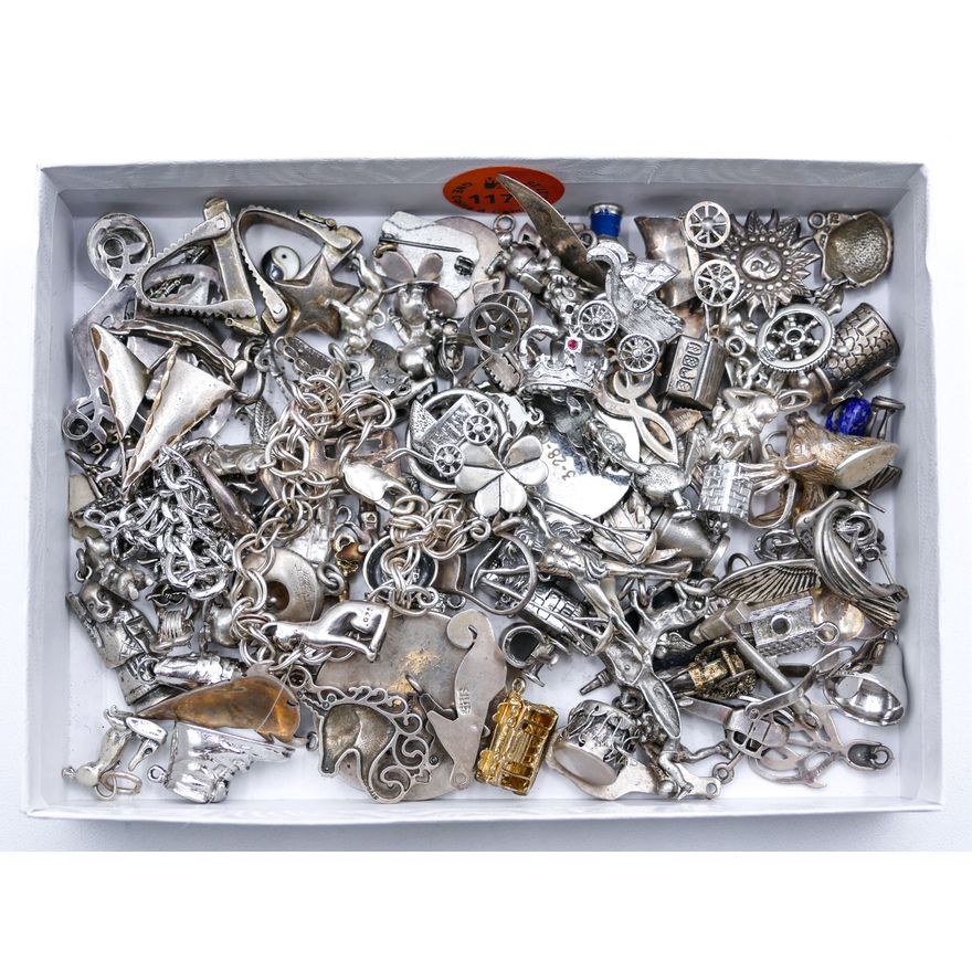 Box Assorted Sterling Charms - 249 Grams TW