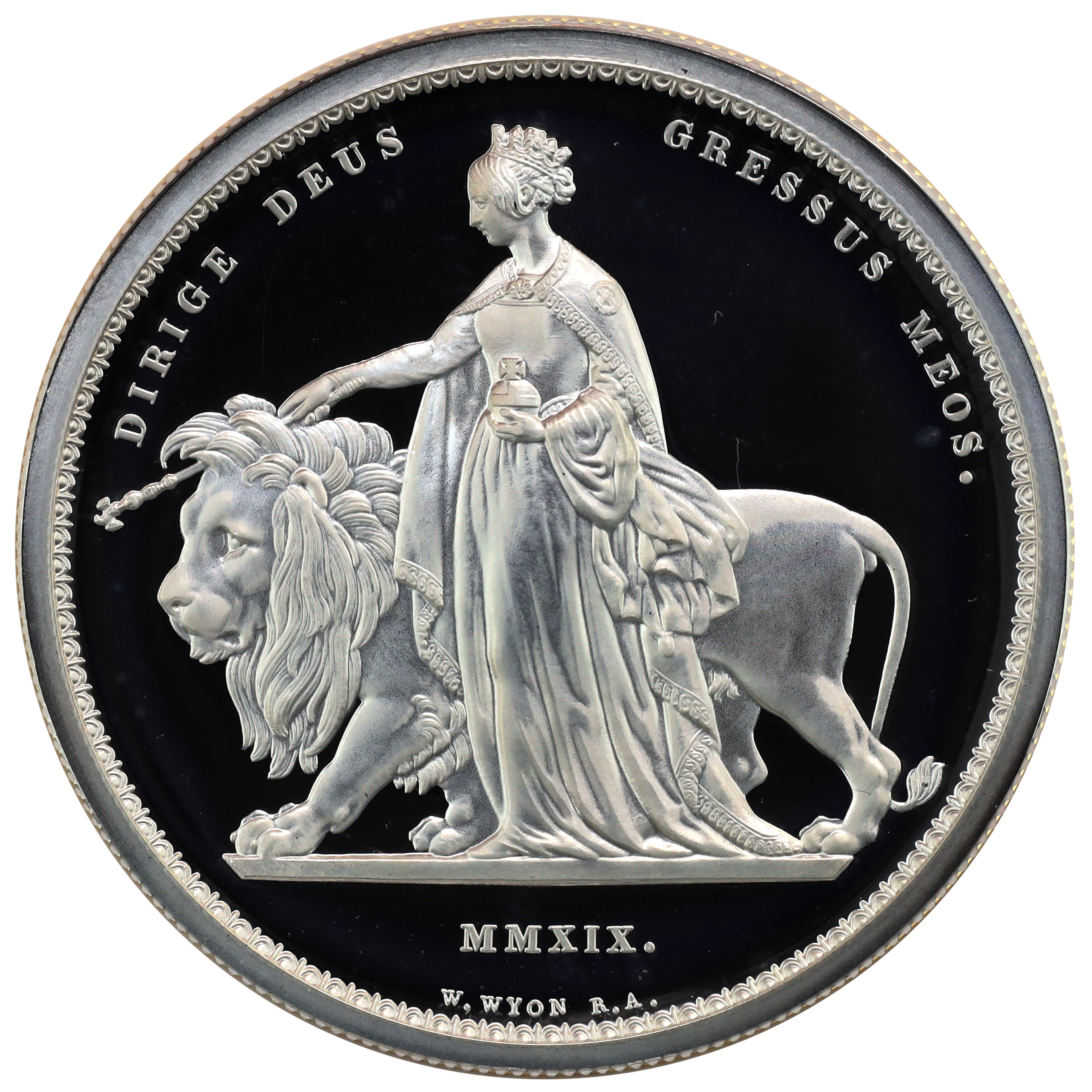 イギリス 2019年 2オンス プルーフ ５ポンド 純 銀貨 ピエフォー ウナ 