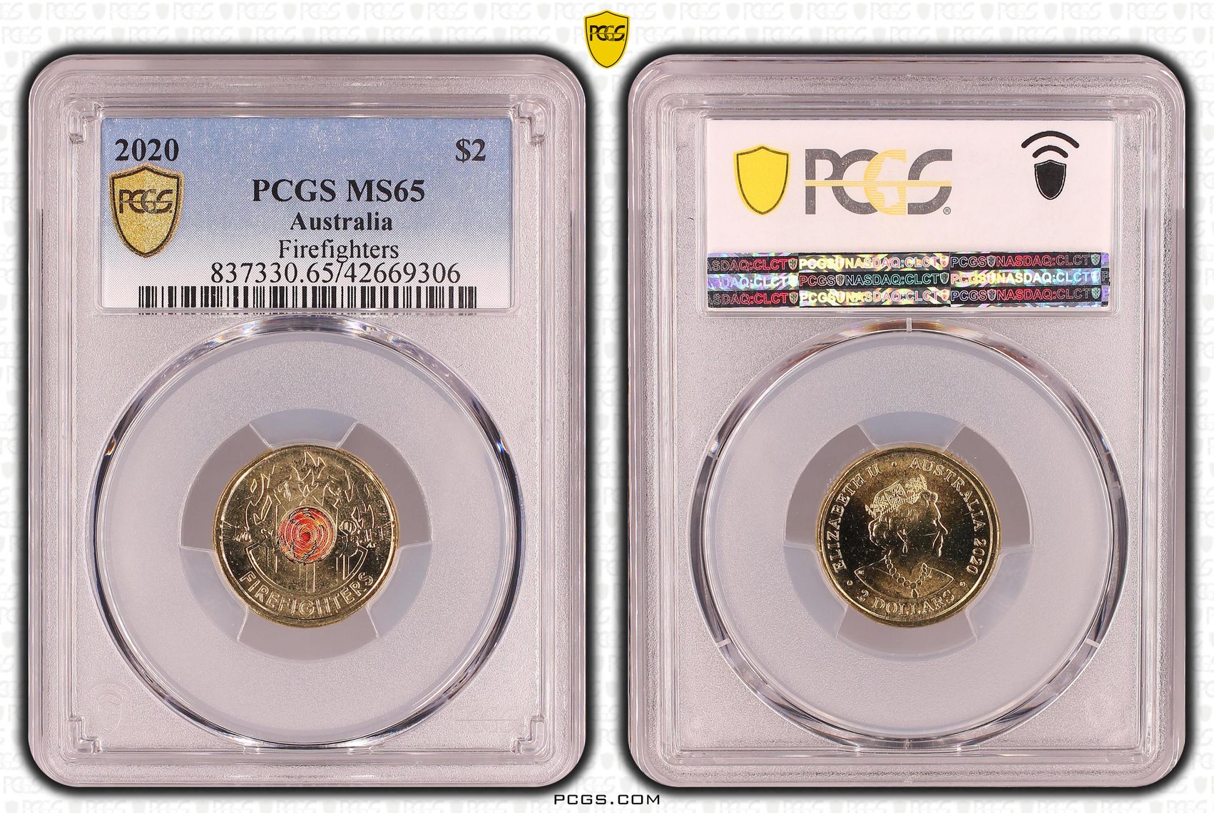 Firefighters Colorized , Two Dollar, 2020, PCGS MS65