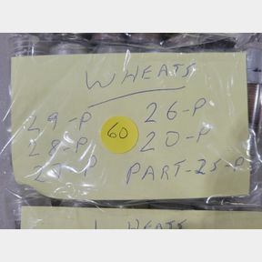 5 and a partial rolls date sorted wheat pennies
