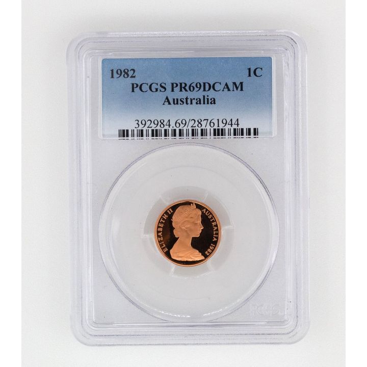 Elizabeth II, One Cent, PR69DCAM , 1982