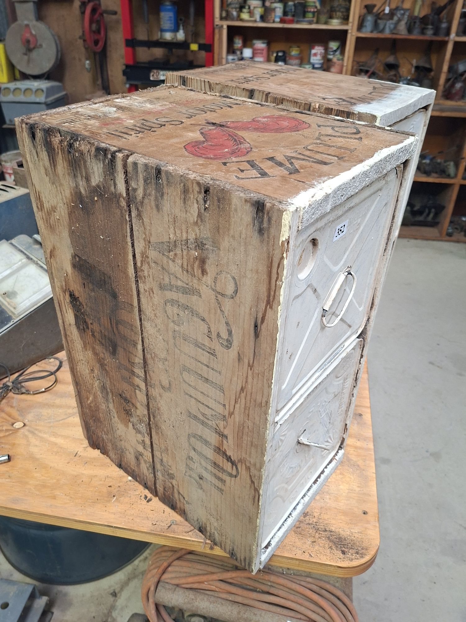 Vintage Advertising Crate Chest