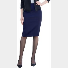 G&Y WOMEN'S ELASTIC WAIST STRETCH BODYCON MIDI PENCIL SKIRT - PREMIUM NYLON PONTE OFFICE STRAIGHT SKIRT (GREY, S)