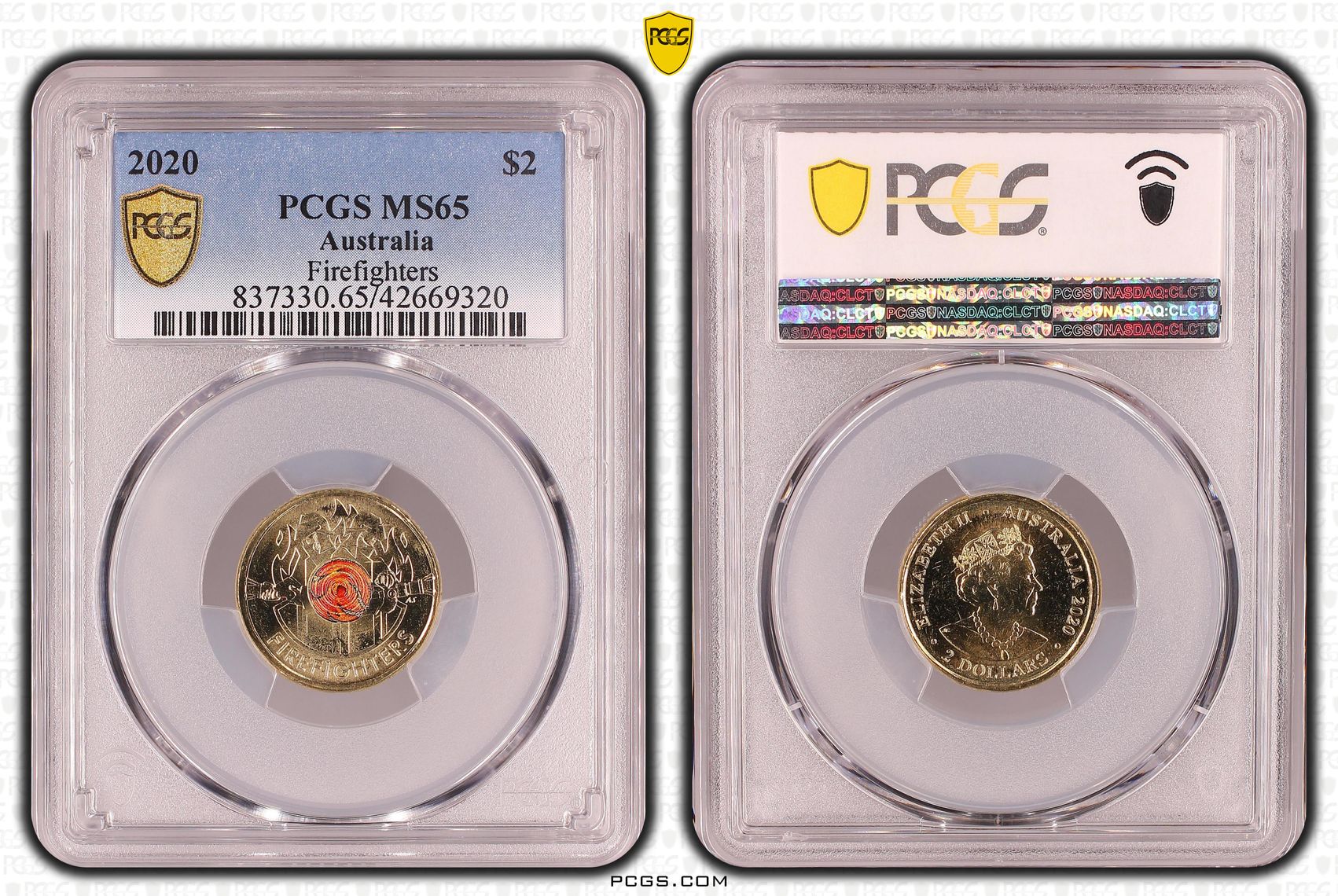 Firefighters Colorized, Two Dollar, 2020, PCGS MS65