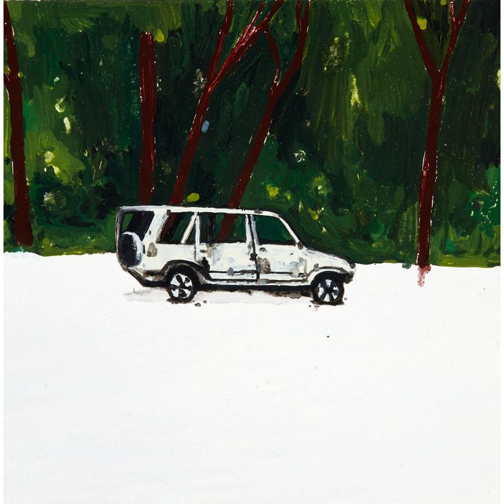 Richard Lewer 'Burnt out car, Titirangi Beach'