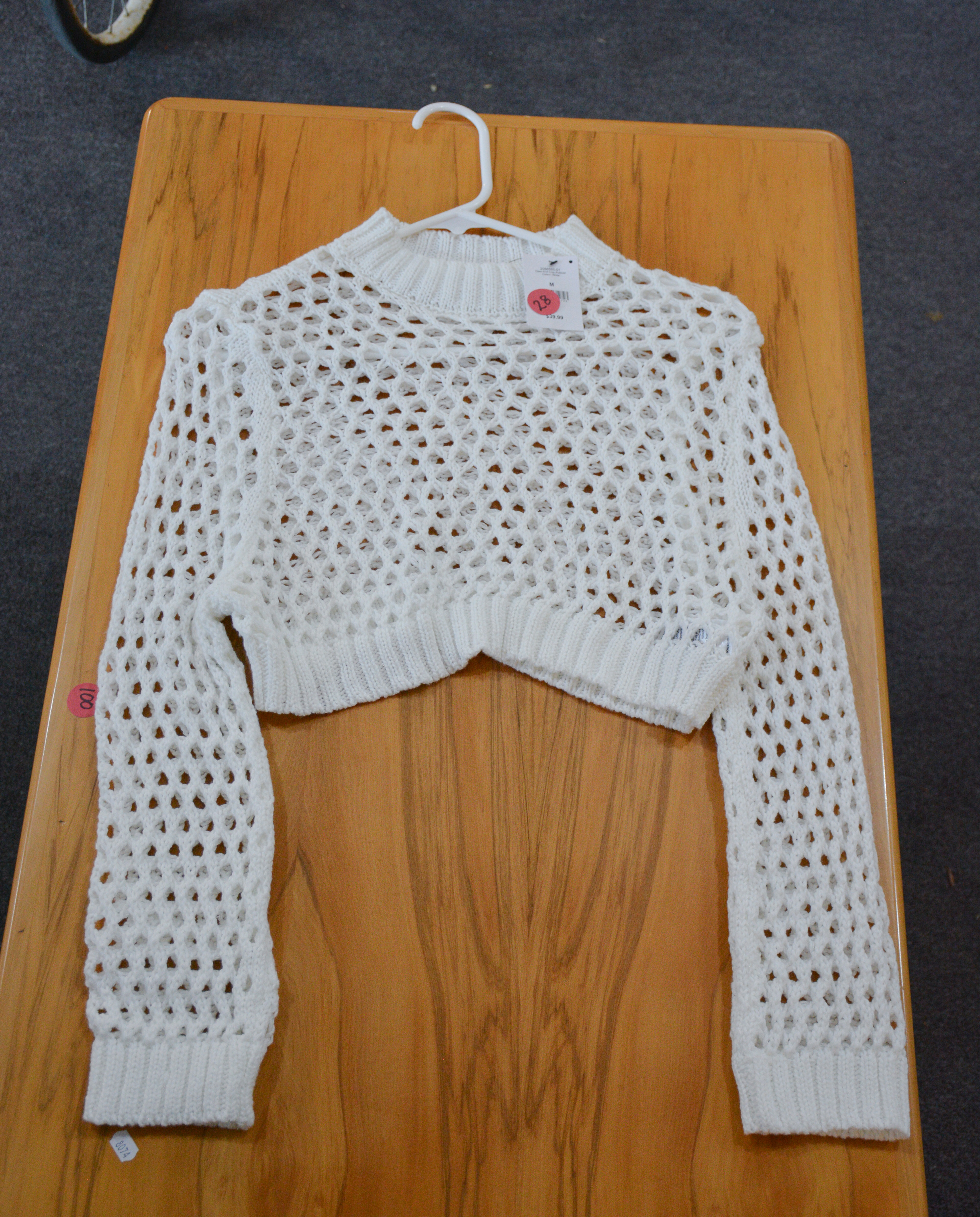 New Open Knit Crop Pullover - Size M — NZ auction result