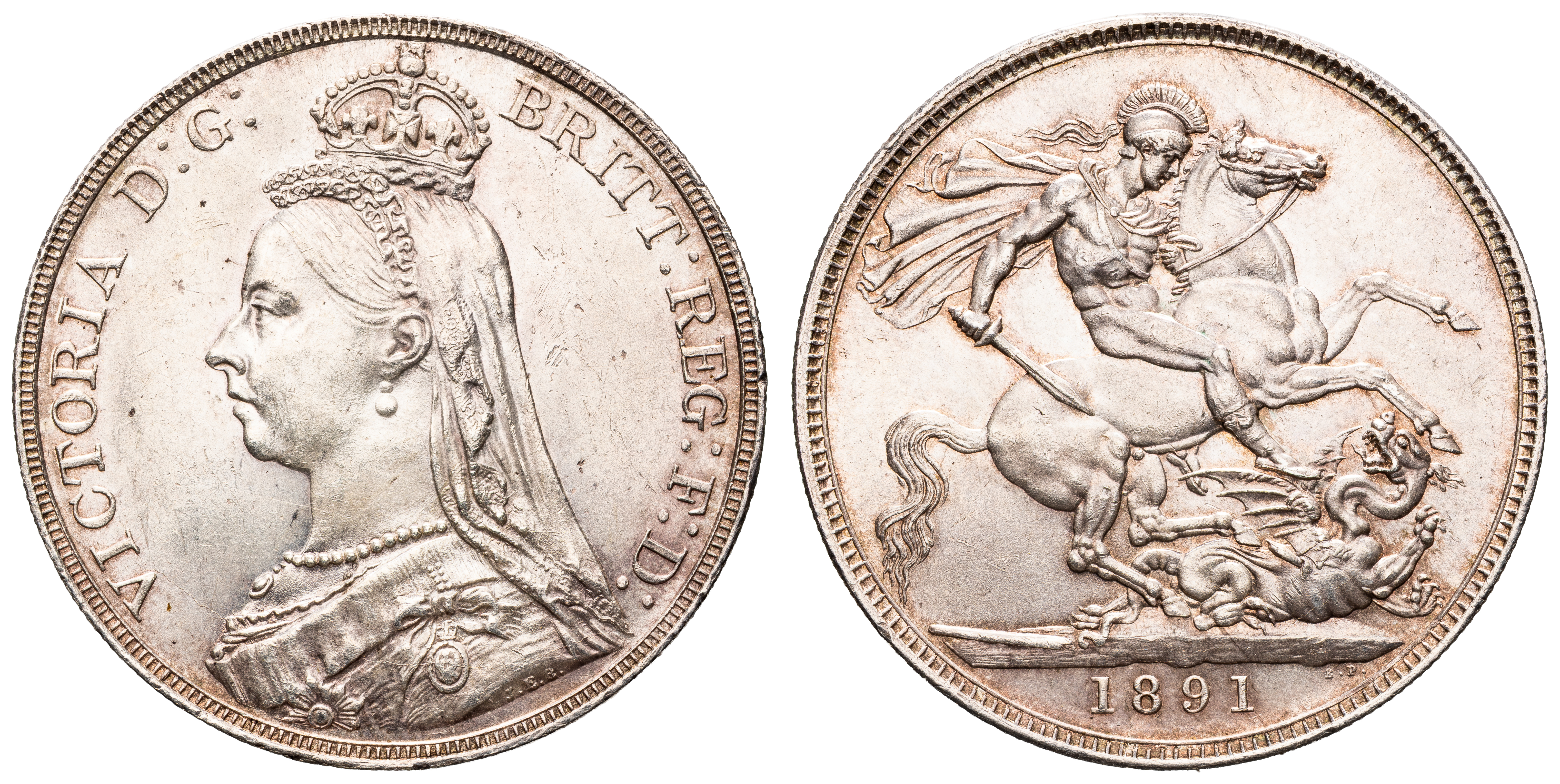 Great Britain, Victoria, Crown, 1891, UNC