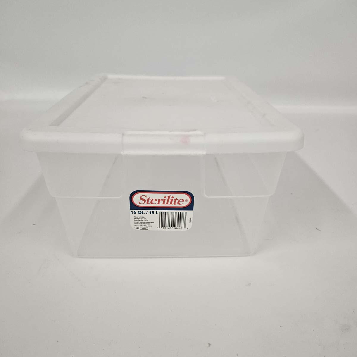 6) Sterilite 20 qt storage totes with lids - Matthews Auctioneers