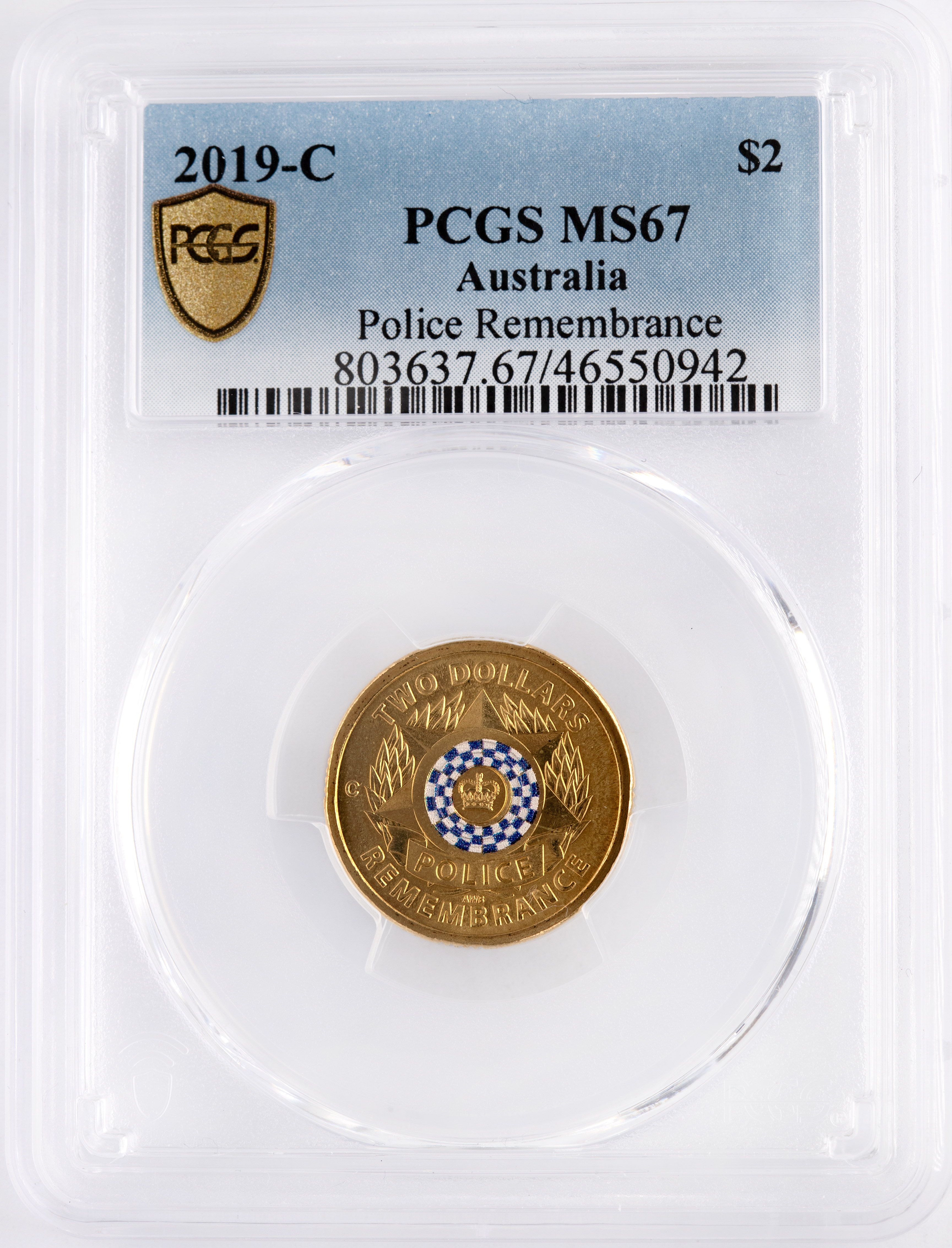 Police Remembrance, Two Dollar, 2019-C, PCGS MS67