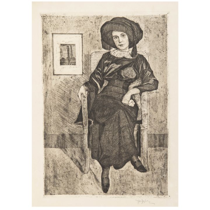 Władysław Skoczylas | Dama w kapeluszu, 1910 r.