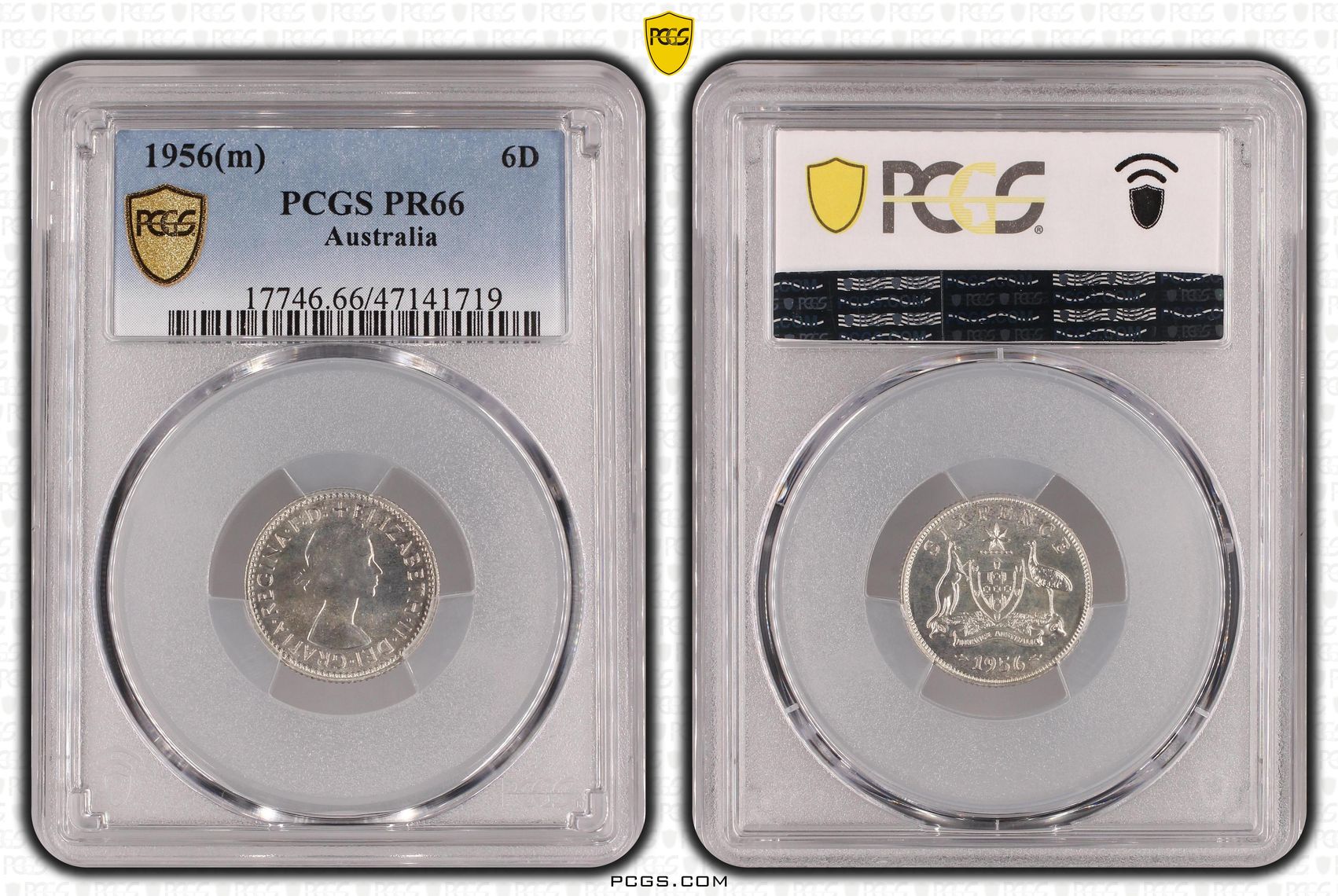 Sixpence, 1956(m), PCGS PR 66