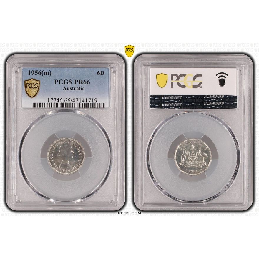 Sixpence, 1956(m), PCGS PR 66