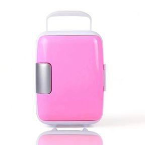 Dual Purpose 4L Compact Portable Refrigerator Pink |