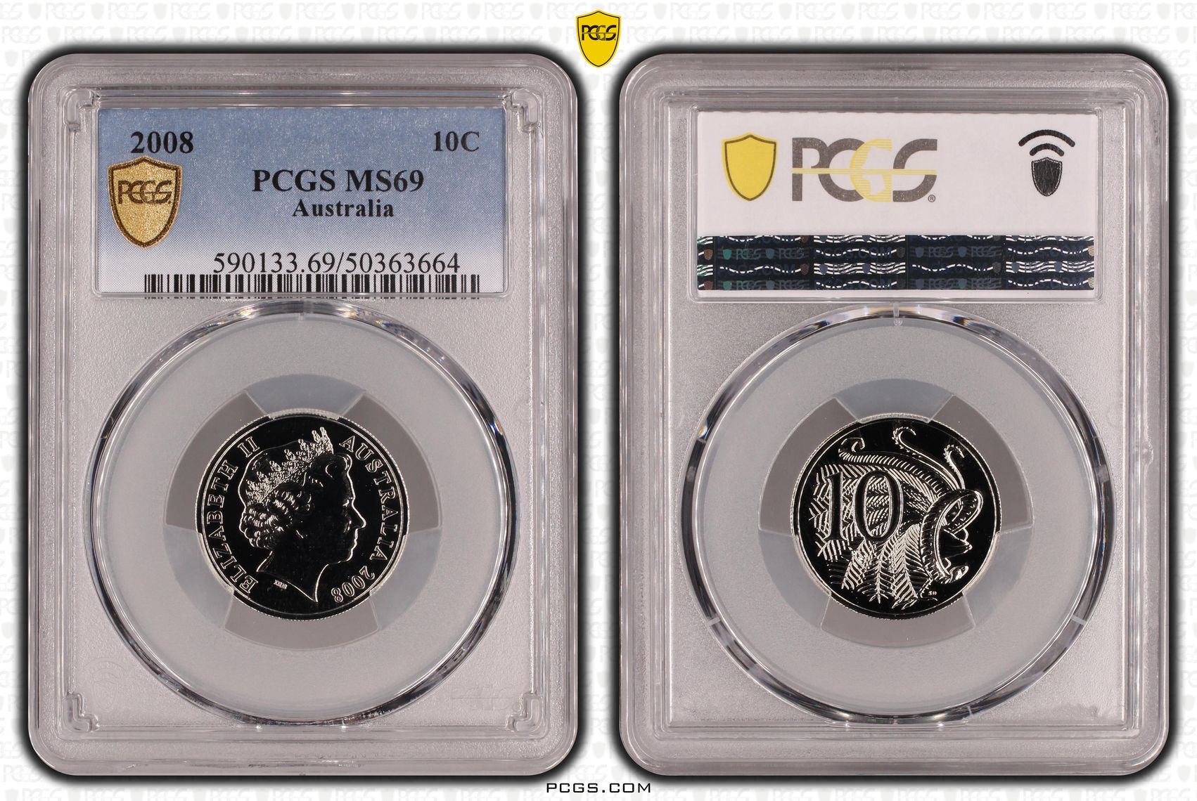 91 · Ten Cent, 2008, PCGS MS69
