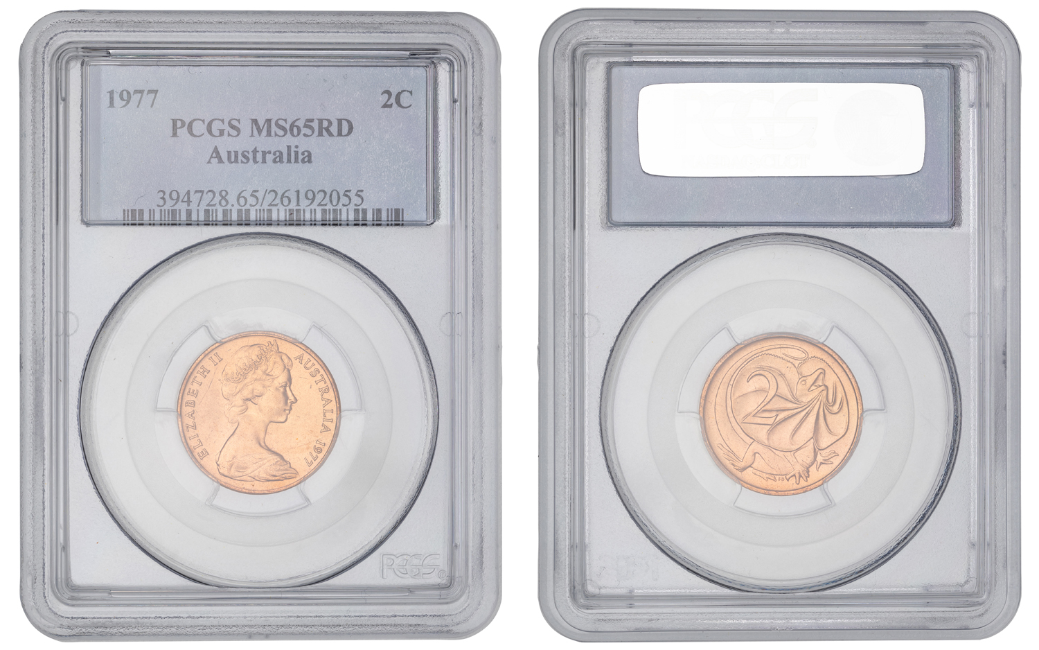 Elizabeth II, Two Cent, 1977, PCGS MS65RD