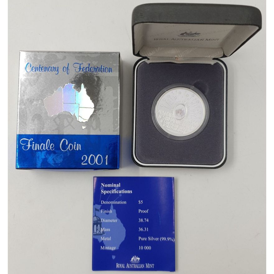 Silver Proof $5 Finale Coin - Cent. of Federation