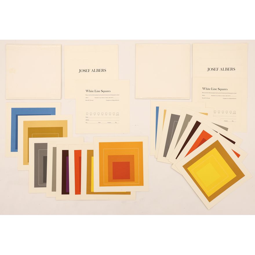2pc Josef Albers ''White Line Squares'' 1967 Lithograph