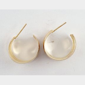 9CT GOLD PLATED STERLING SILVER HALF HOOP EARRINGS - 51929/11510