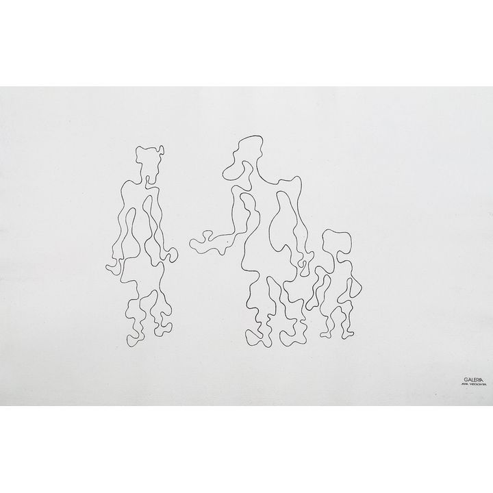 Władysław Strzemiński | Dwie postaci z dzieckiem – z cyklu Białoruś Zachodnia, 1939/1985