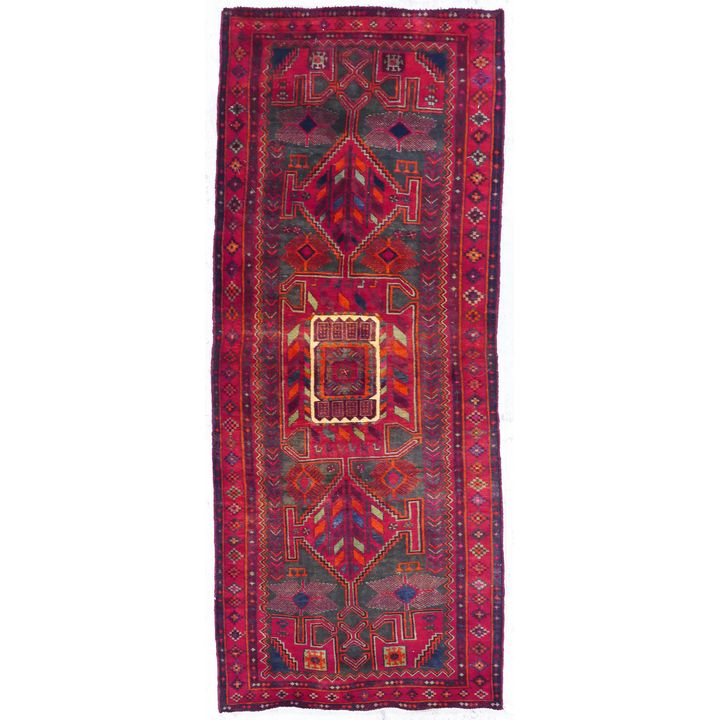 Caucasian Oriental Runner Rug 4'x10'