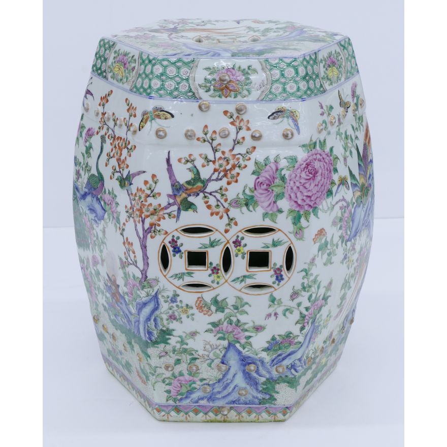 Chinese Republic Famille Rose Garden Seat