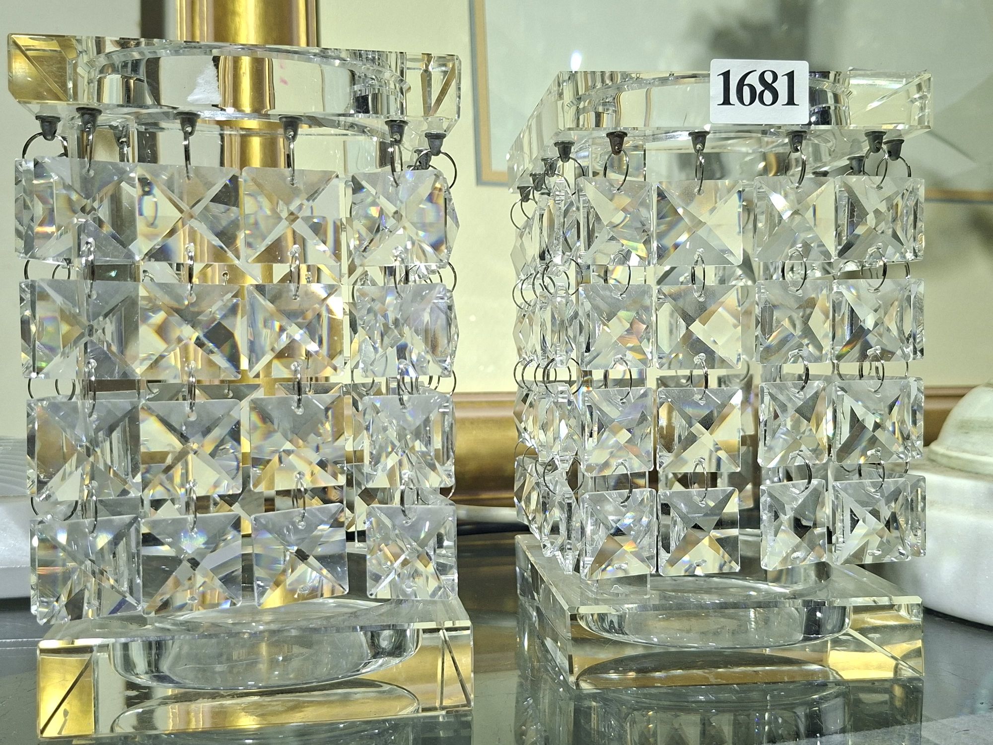 CRYSTAL CANDLE HOLDERS