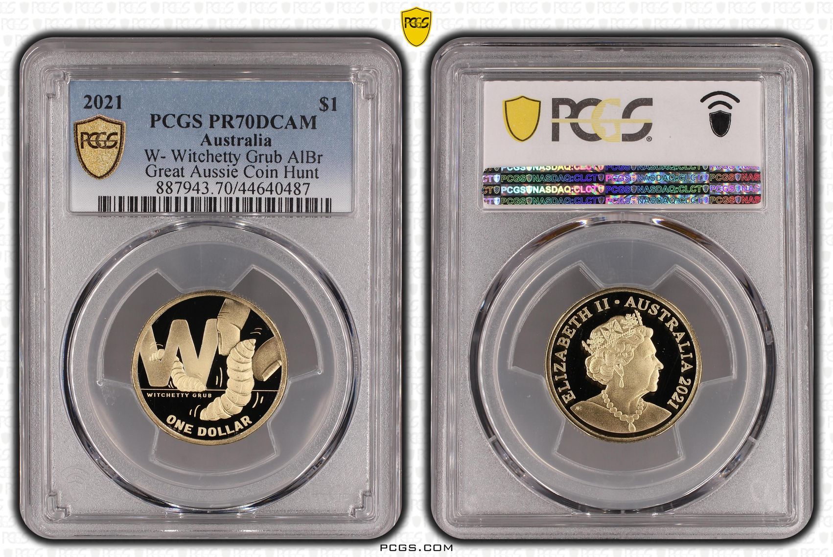 2021 Australia One Dollar, $1 W- Witchetty Grub AlBr PCGS - PR70DCAM POP 20/0 -487