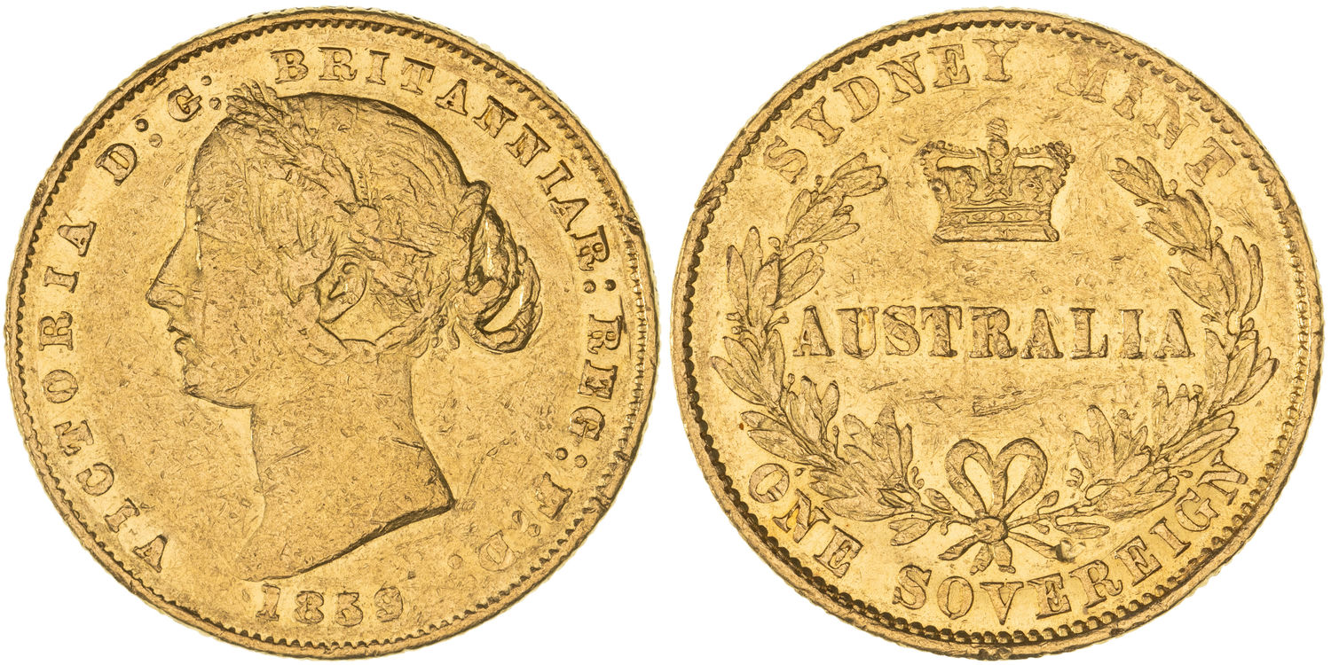 Victoria, Sydney Mint Reverse - Type II, Sovereign, 1859, Fine