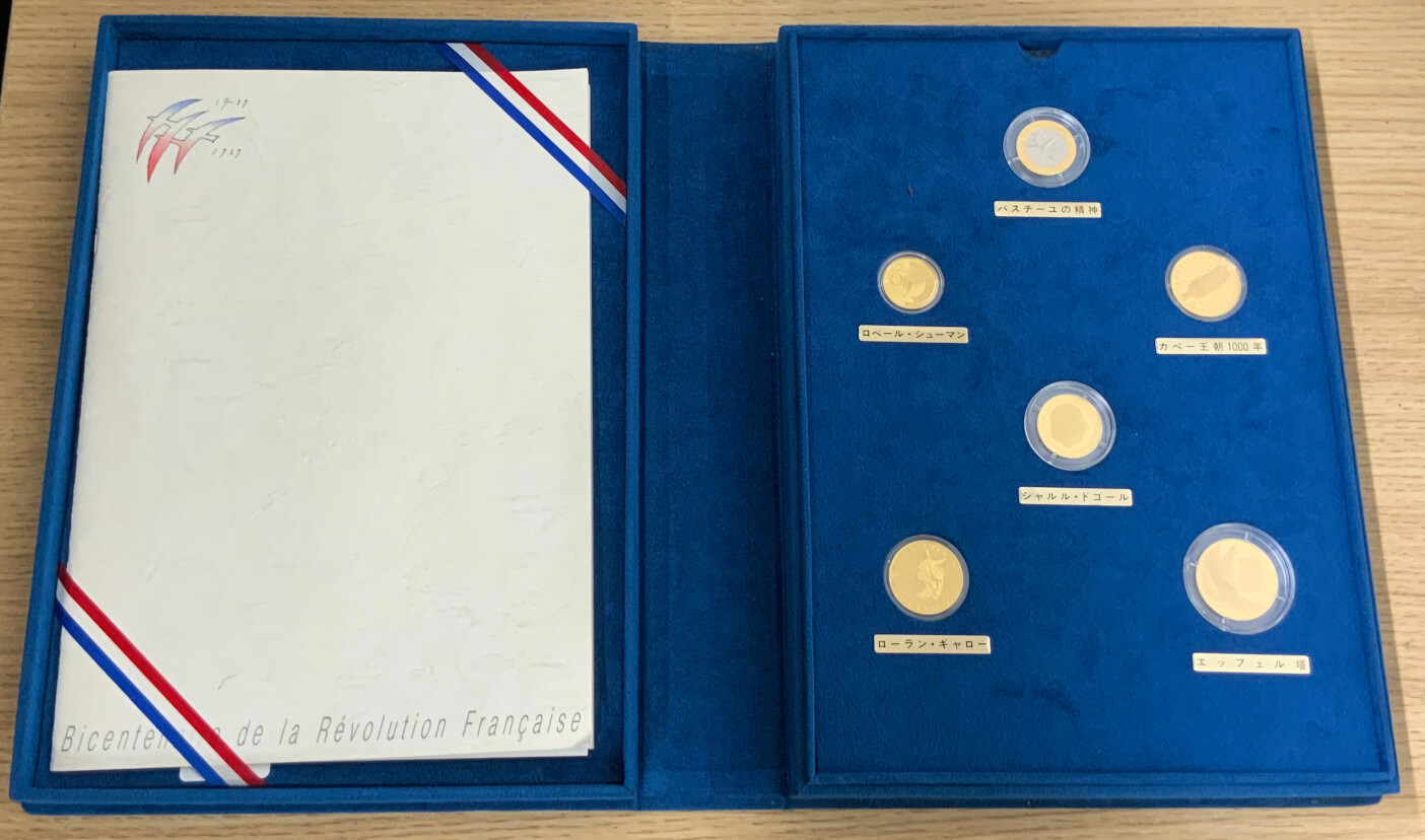 フランス-France.フランス革命200年記念 金・プラチナ貨・メダル12種揃セット(切手入) 1986～89年 | Taisei Auction
