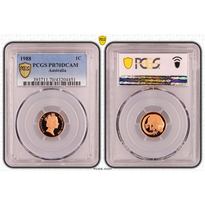 1988 Australian One Cent, 1c Proof PCGS - PR70DCAM POP 25/0 -451
