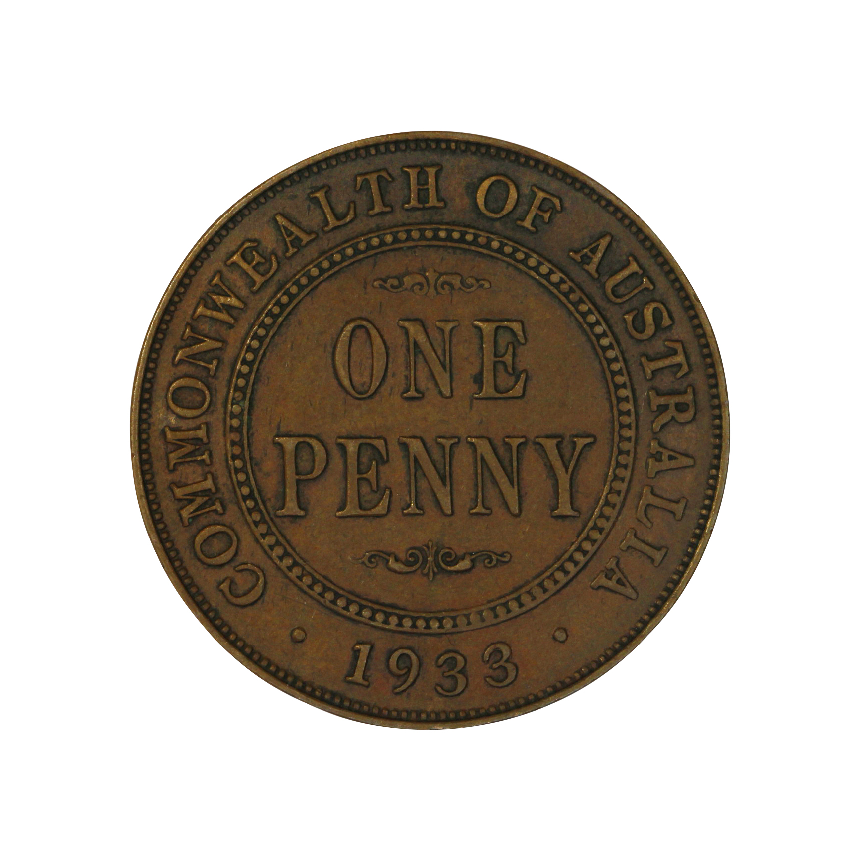 George V, Penny, 1933/2, gFine