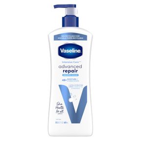 VASELINE INTENSIVE CARE BODY LOTION ADVANCED REPAIR UNSCENTED FOR DRY SKIN LOTION MADE WITH ULTRA-HYDRATING LIPIDS AND VASELINE JE