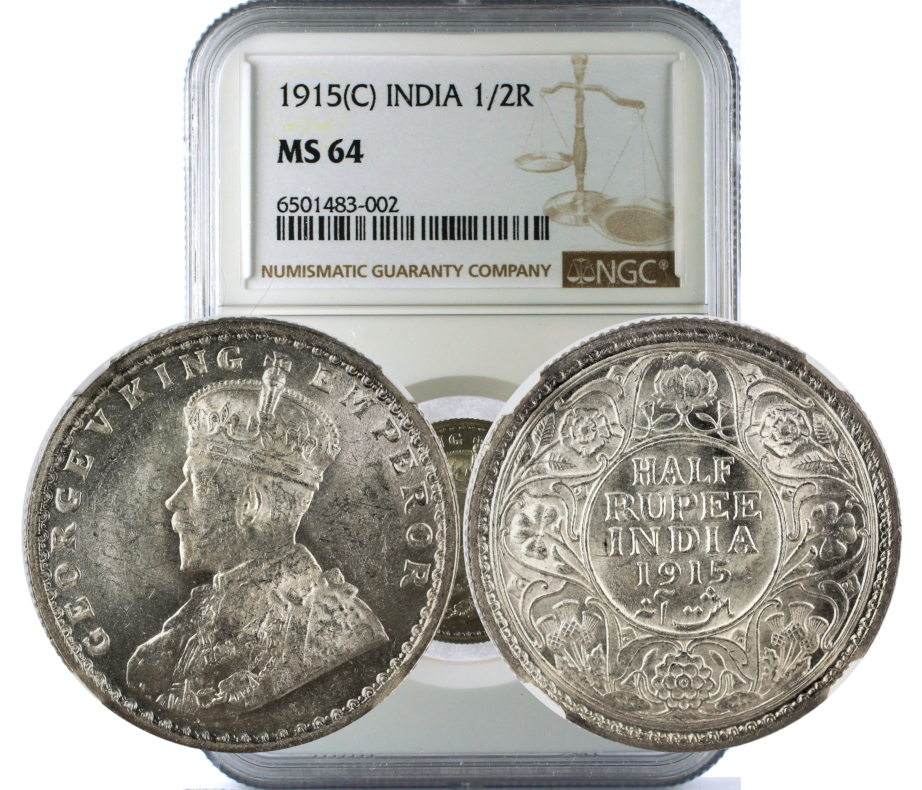 1915(C) INDIA 1/2R MS 64