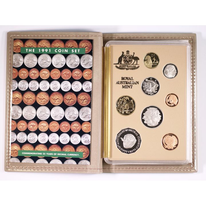 1991 Royal Australian Mint 8 Coin 25 Years of Decimal Currency Proof Set