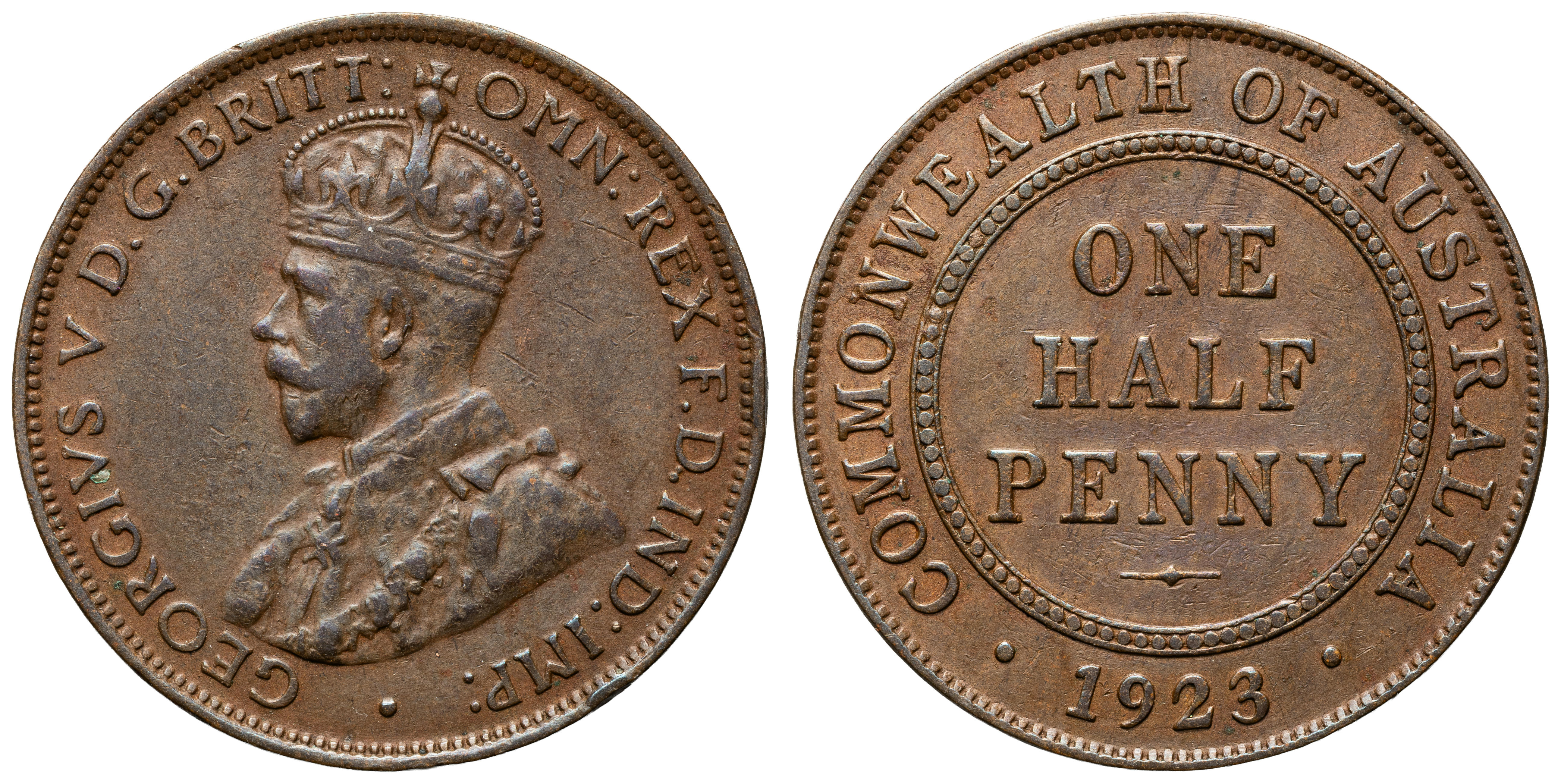 George V, Halfpenny, 1923, aVF