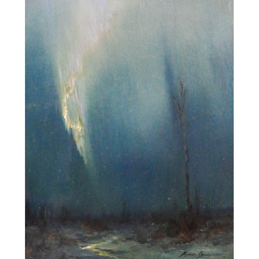Sydney Laurence ''Northern Lights'' Oil on Board
