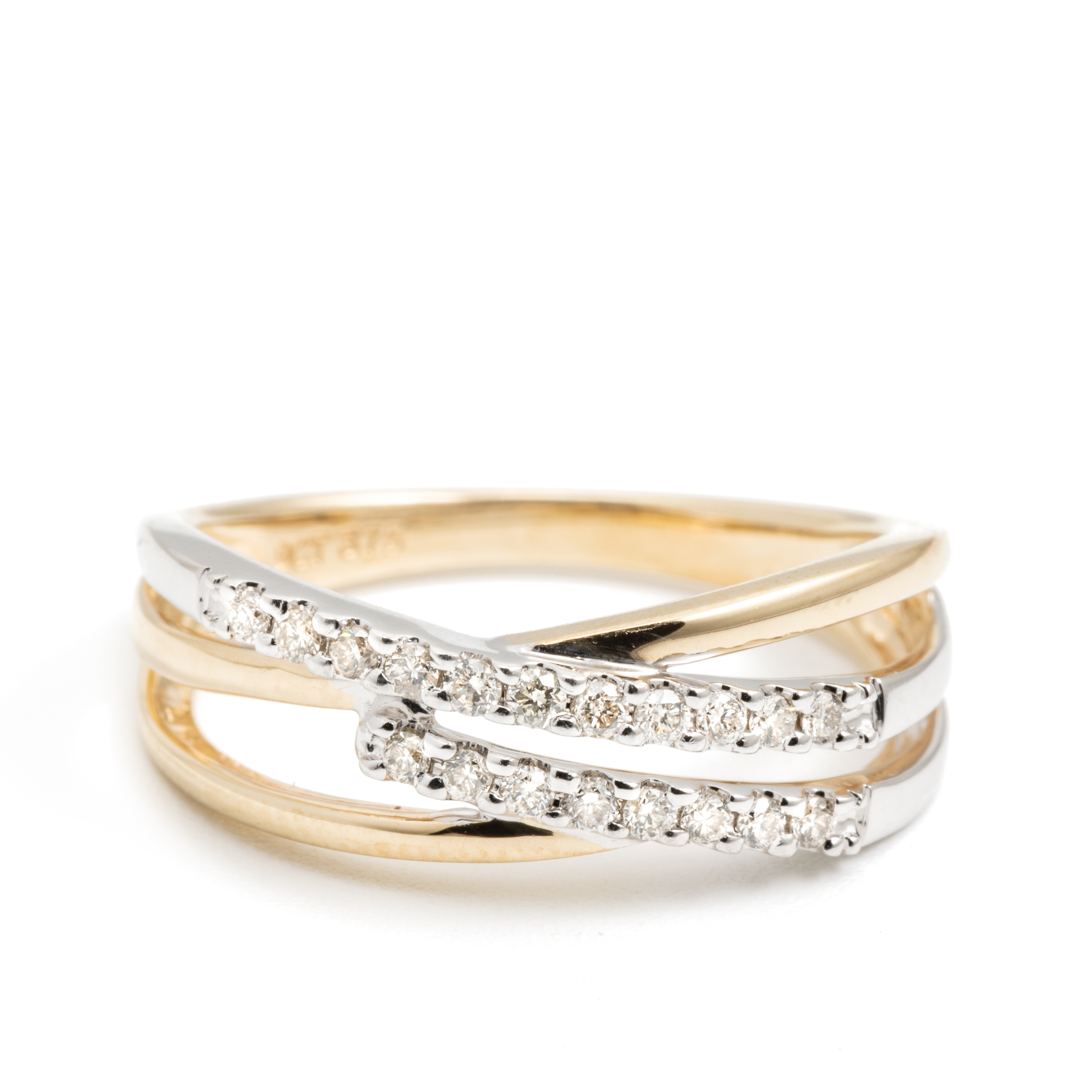250 · 9ct Gold Diamond Crossover Band