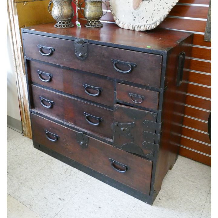 Antique Edo Japanese Tansu Chest- 33x35x18''