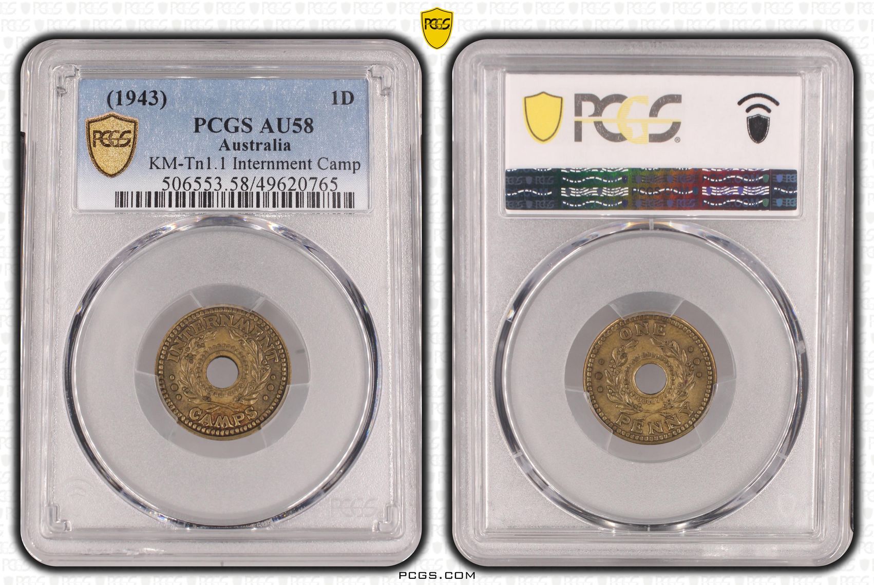 Hay Internment Camp, Penny, WWII, PCGS AU58