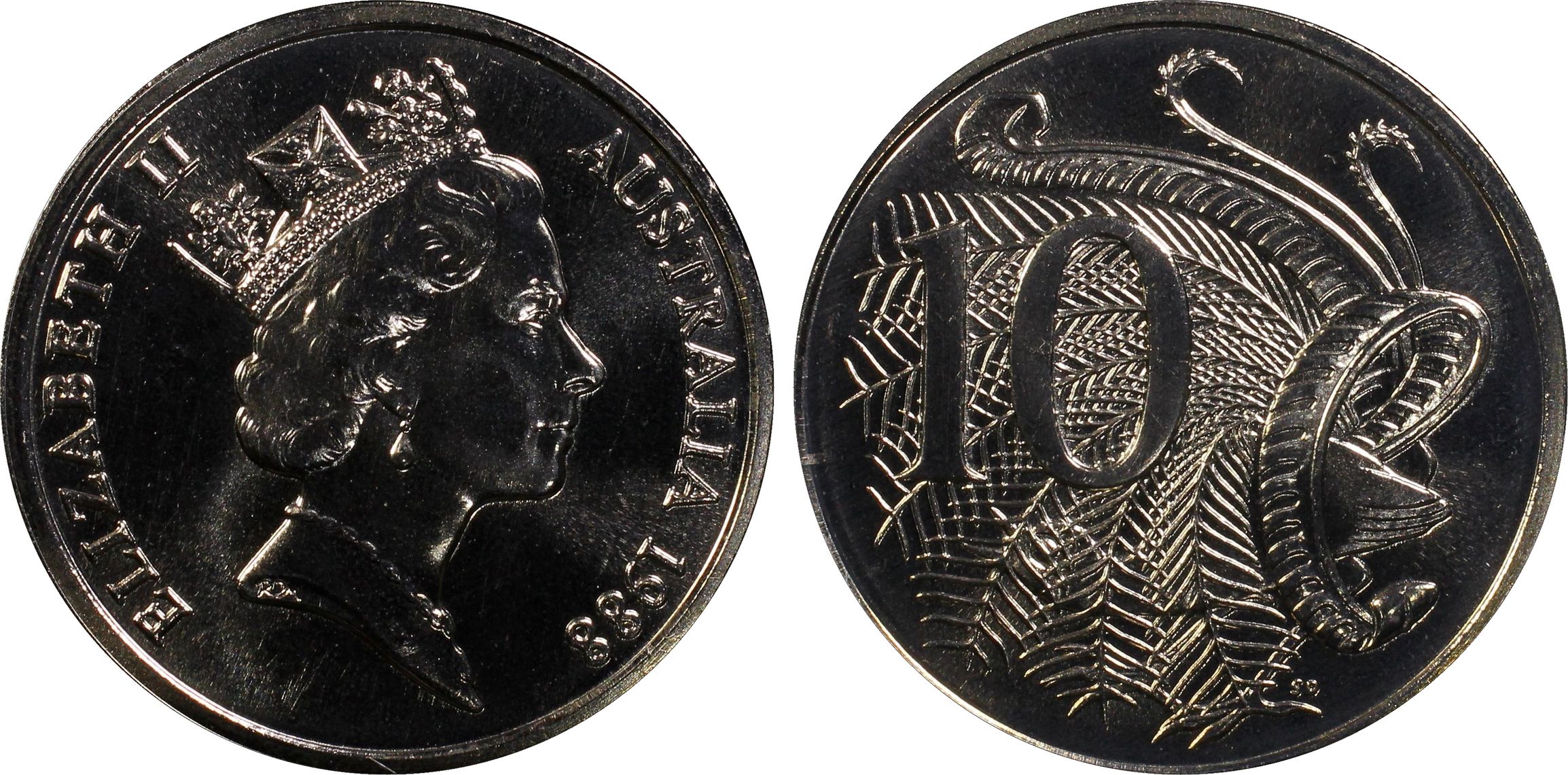 , Ten Cent, 1988, PCGS MS67