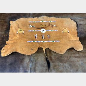 Hand Painted Buffalo Robe by Doc Tate Nevaquaya