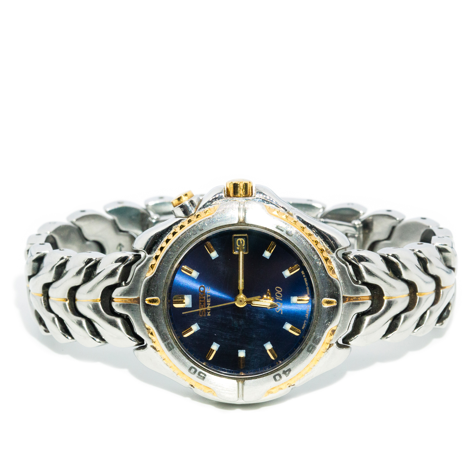 179 · Seiko Kinetic SQ100 Two-Tone Stainless Steel 29mm, Circa late 1990s