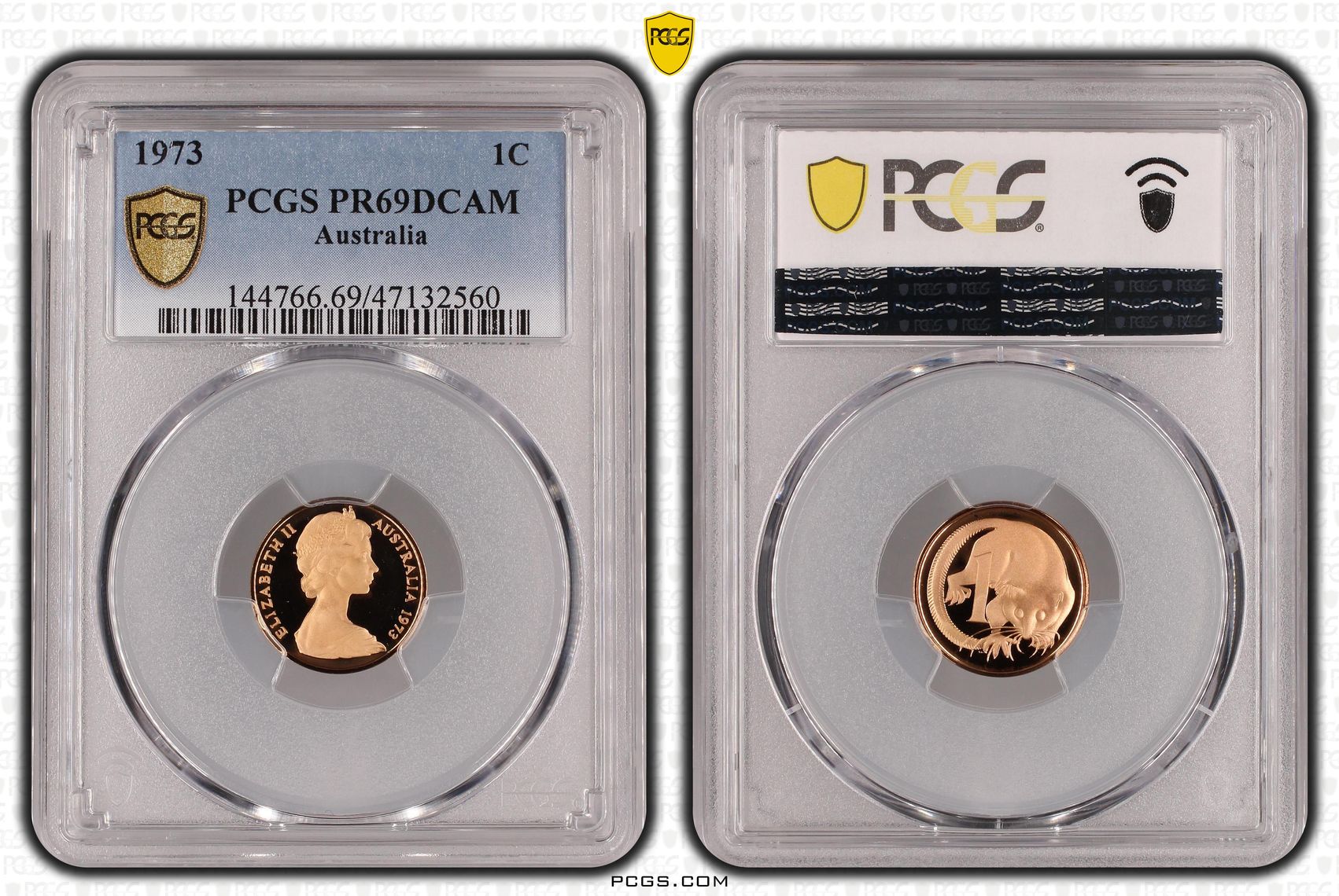 Elizabeth II, One Cent, 1973, PCGS PR69DCAM