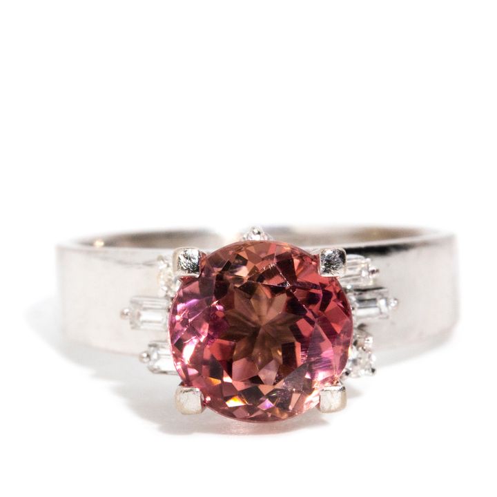 2.17 Carat Tourmaline & Diamond 14ct Gold Ring,