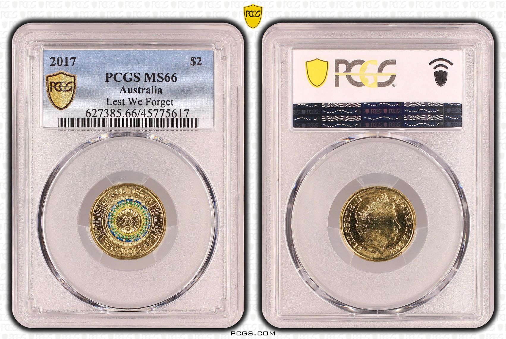 Lest We Forget, Two Dollar, 2017, PCGS MS66