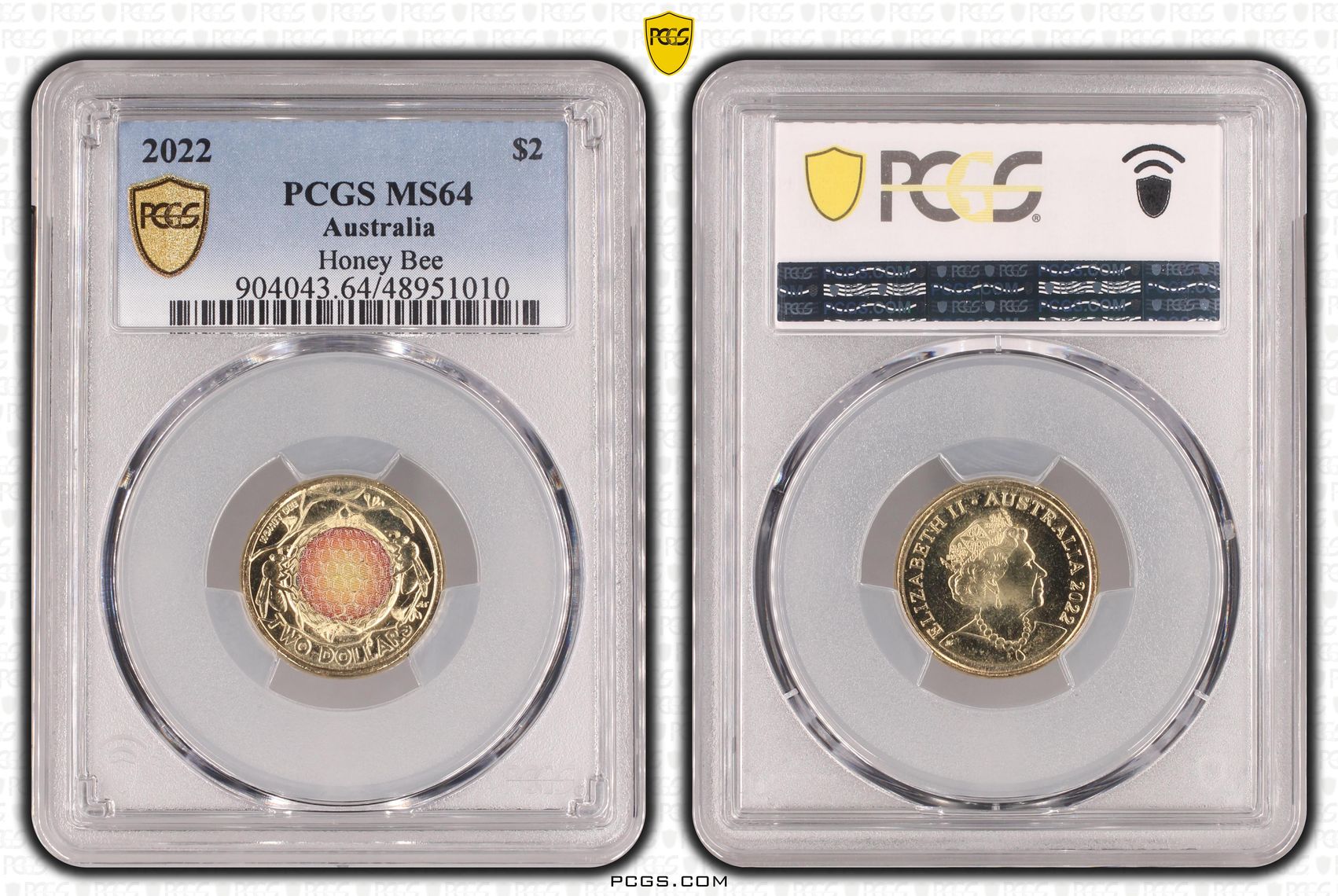 Elizabeth II, Honey Bee Colorized , Two Dollar, 2022, PCGS MS64