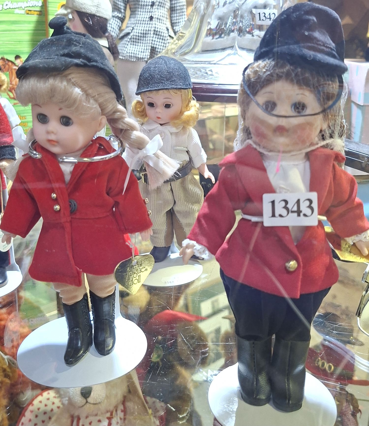 1343 · THREE EQUESTRIAN THEMED DOLLS