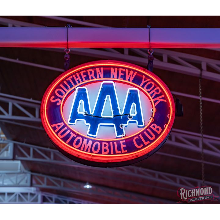 Southern New York AAA Automobile Club Double Sided Tin Neon Sign